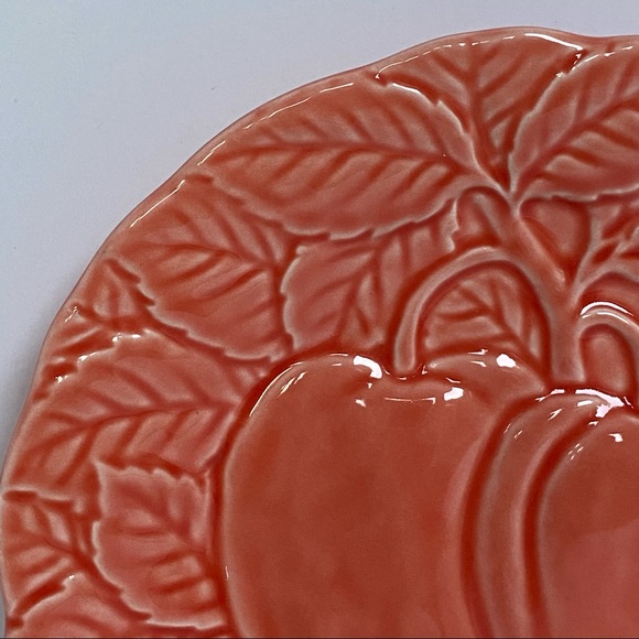 Pumpkin Plate Dish Ceramic 8.5” Fall Autumn leaves Cookies Dessert cheese EIC - Picture 7 of 13